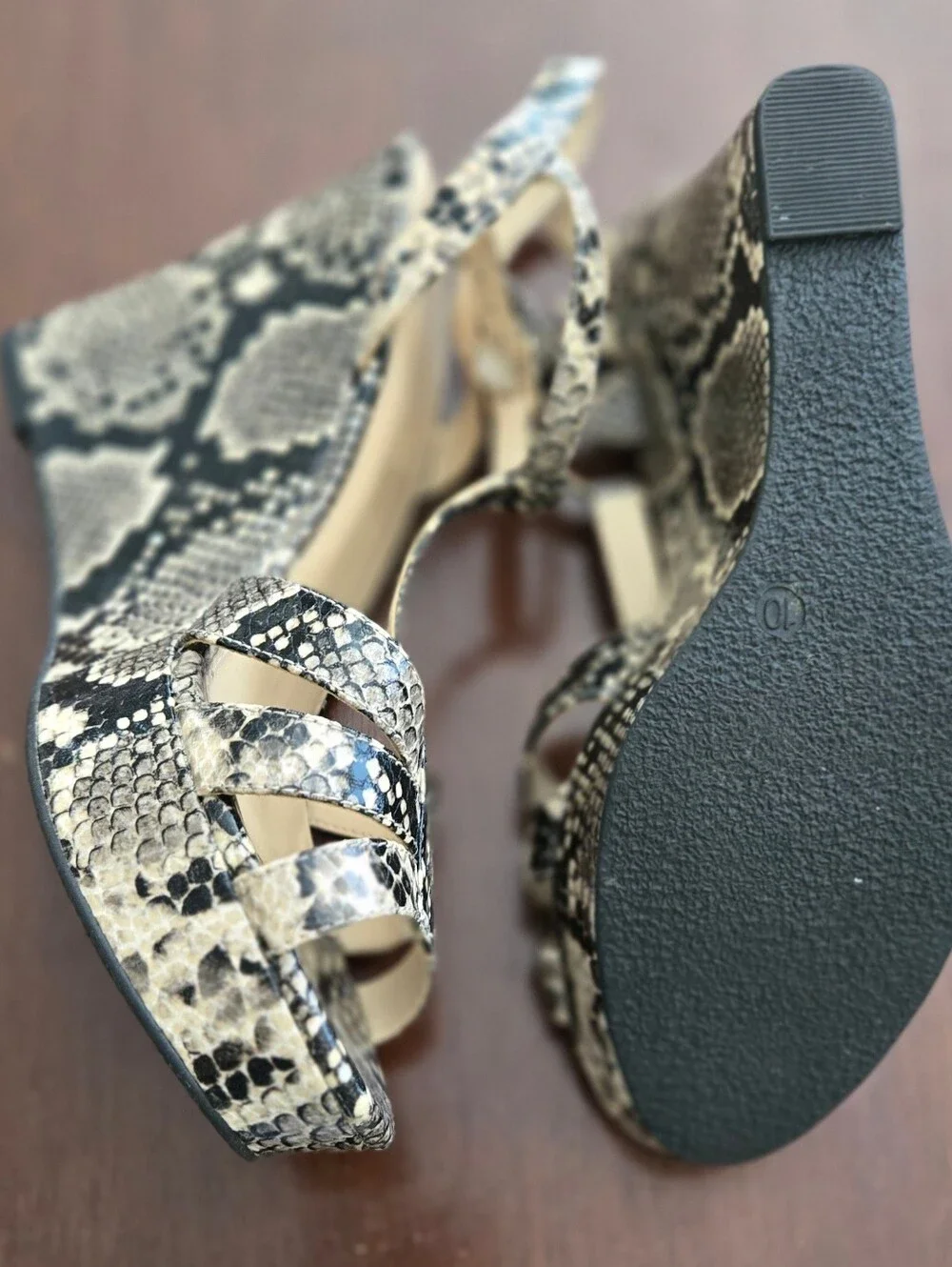 Michael By Michael Shannon Snake-Print Wedge Sandals